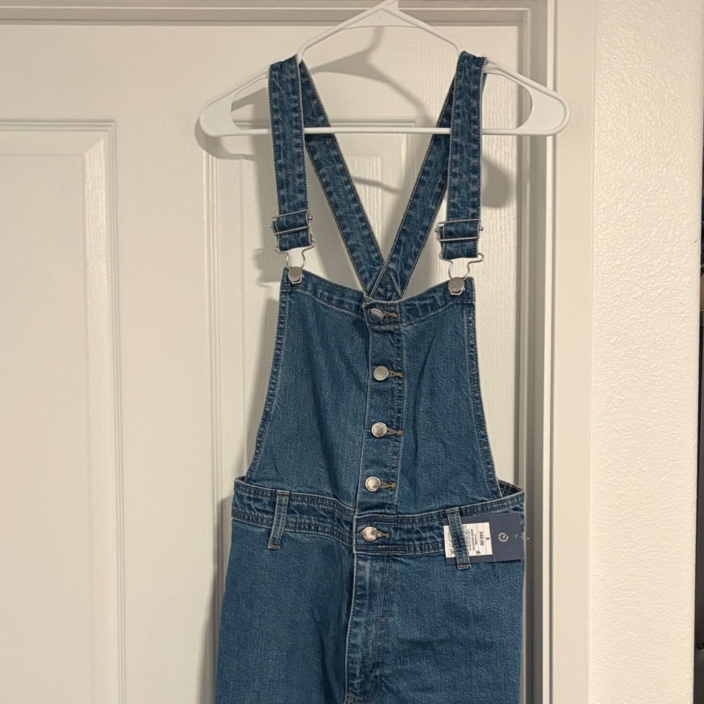 💙 Universal Thread Medium Wash Wide Leg Denim Overalls - Picture 3 of 6